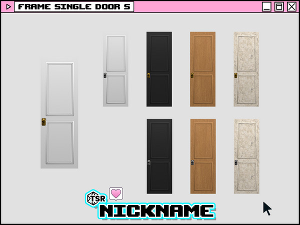 Sims 4 — frame single door S by NICKNAME_sims4 — frame door set 12 package files. -frame single door S -frame single door
