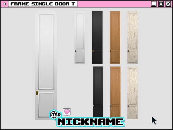 Sims 4 — frame single door T by NICKNAME_sims4 — frame door set 12 package files. -frame single door S -frame single door