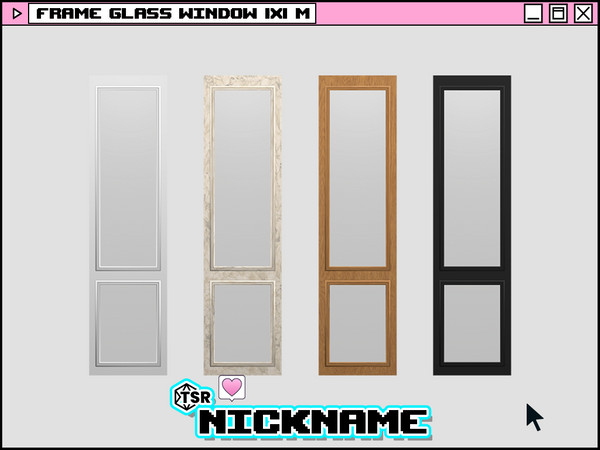 Sims 4 — frame glass window 1x1 M by NICKNAME_sims4 — frame window set 12 package files. -frame glass window 1x1 S -frame
