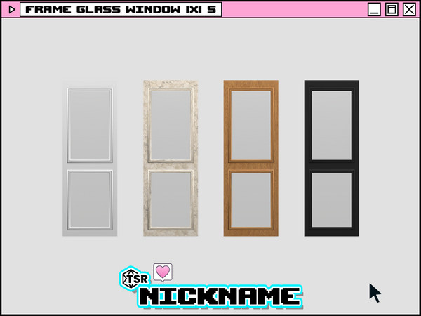 Sims 4 — frame glass window 1x1 S by NICKNAME_sims4 — frame window set 12 package files. -frame glass window 1x1 S -frame