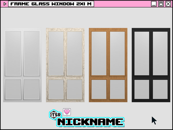 Sims 4 — frame glass window 2x1 M by NICKNAME_sims4 — frame window set 12 package files. -frame glass window 1x1 S -frame