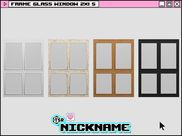 Sims 4 — frame glass window 2x1 S by NICKNAME_sims4 — frame window set 12 package files. -frame glass window 1x1 S -frame