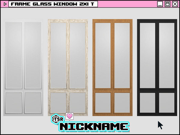 Sims 4 — frame glass window 2x1 T by NICKNAME_sims4 — frame window set 12 package files. -frame glass window 1x1 S -frame