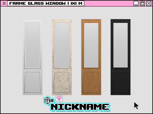 Sims 4 — frame glass window l 1x1 M by NICKNAME_sims4 — frame window set 12 package files. -frame glass window 1x1 S