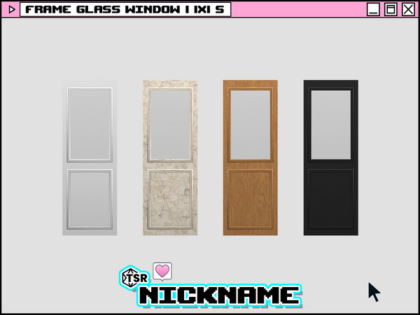 Sims 4 — frame glass window l 1x1 S by NICKNAME_sims4 — frame window set 12 package files. -frame glass window 1x1 S