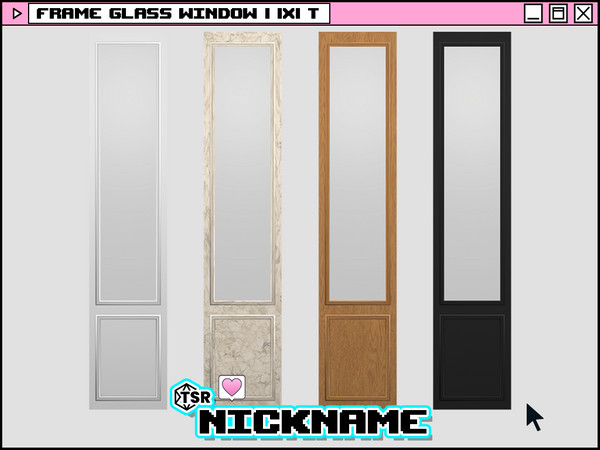 Sims 4 — frame glass window l 1x1 T by NICKNAME_sims4 — frame window set 12 package files. -frame glass window 1x1 S