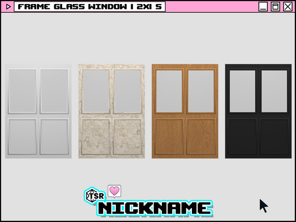 Sims 4 — frame glass window l 2x1 S by NICKNAME_sims4 — frame window set 12 package files. -frame glass window 1x1 S