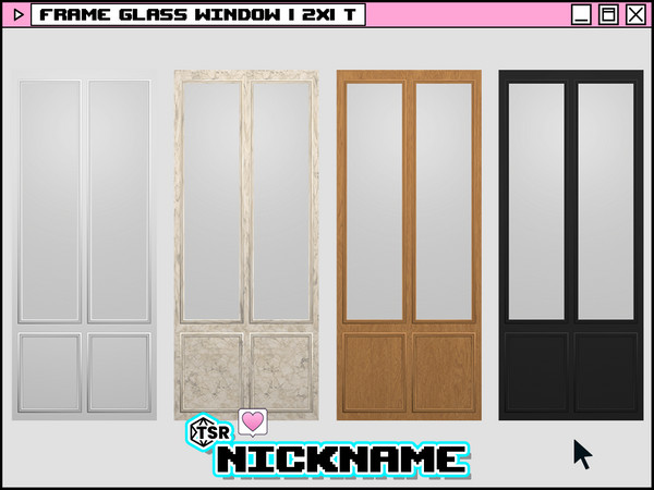 Sims 4 — frame glass window l 2x1 T by NICKNAME_sims4 — frame window set 12 package files. -frame glass window 1x1 S