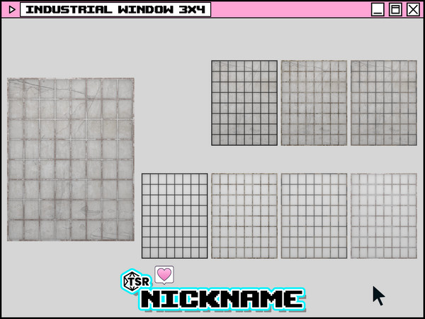 Sims 4 — industrial window 3x4 by NICKNAME_sims4 — industrial window 3 tile 16 package files. industrial window 3x3