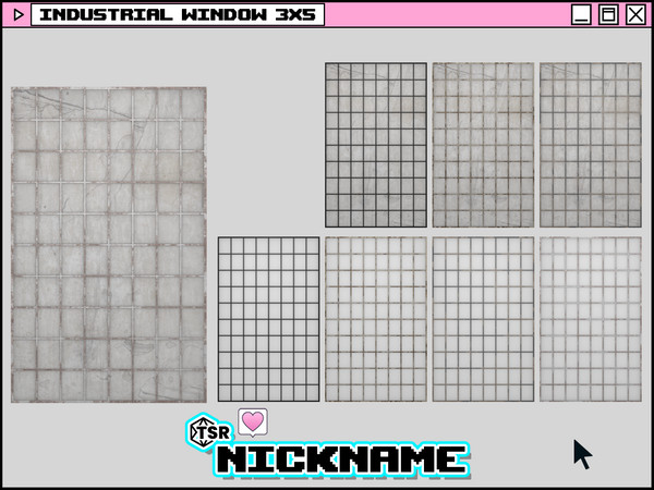 Sims 4 — industrial window 3x5 by NICKNAME_sims4 — industrial window 3 tile 16 package files. industrial window 3x3