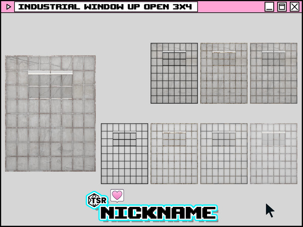 Sims 4 — industrial window up open 3x4 by NICKNAME_sims4 — industrial window 3 tile 16 package files. industrial window