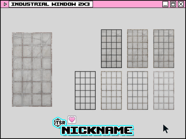 Sims 4 — industrial window 2x3 by NICKNAME_sims4 — industrial window 2 tile 12 package files. industrial window 2x3
