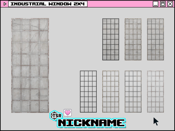 Sims 4 — industrial window 2x4 by NICKNAME_sims4 — industrial window 2 tile 12 package files. industrial window 2x3