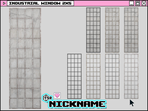 Sims 4 — industrial window 2x5 by NICKNAME_sims4 — industrial window 2 tile 12 package files. industrial window 2x3