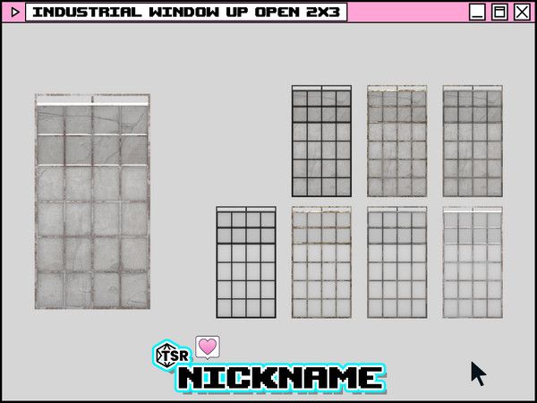 Sims 4 — industrial window up open 2x3 by NICKNAME_sims4 — industrial window 2 tile 12 package files. industrial window