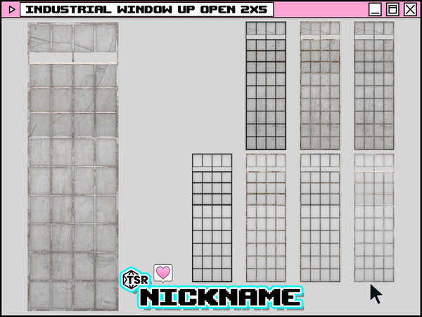 Sims 4 — industrial window up open 2x5 by NICKNAME_sims4 — industrial window 2 tile 12 package files. industrial window