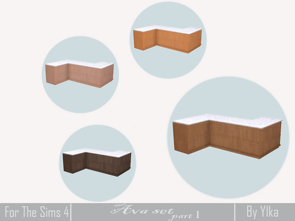 Sims 4 — [SJB] Ava set part I Kitchen - Counter I by Ylka by Ylka — Has 4 colors. You can see all the colors in the photo