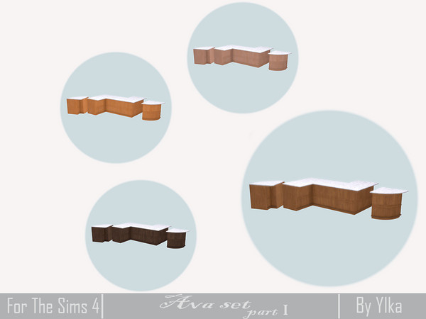 Sims 4 — [SJB] Ava set part I Kitchen - Island Counter I by Ylka by Ylka — Has 4 colors. You can see all the colors in