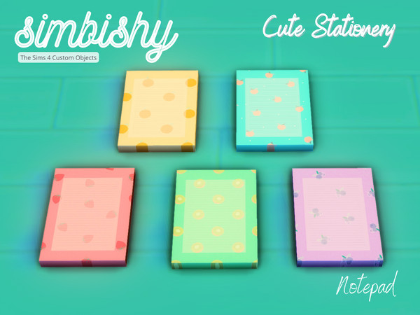 Sims 4 — Cute Stationery Set - Notepad by simbishy — A cute notepad.