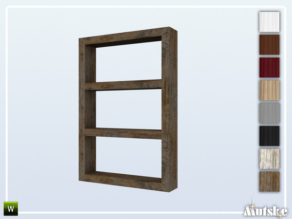 Sims 4 — Forst Roomdivider Bookcase 3 1x1 by Mutske — This roomdivider is part of the Forst Curved Bookcases and Arches