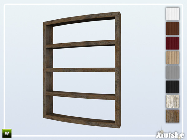 Sims 4 — Forst Roomdivider Curved Bookcase 4 M5 by Mutske — This roomdivider is part of the Forst Curved Bookcases and