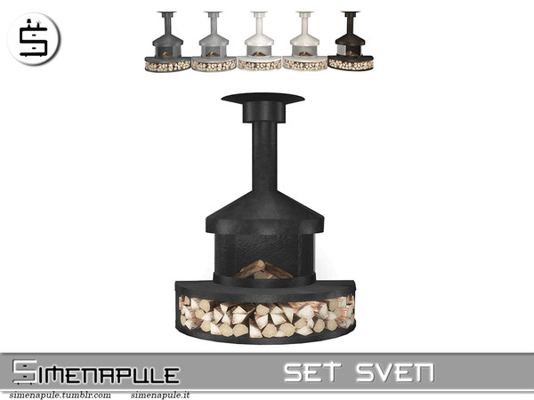 Sims 4 — Set Sven - Fireplace by Simenapule — Set Sven - Fireplace 6 colors