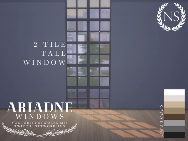 Sims 4 — Ariadne Windows - 2 Tile Tall by networksims — A modern simple window in 8 neutral colour swatches.