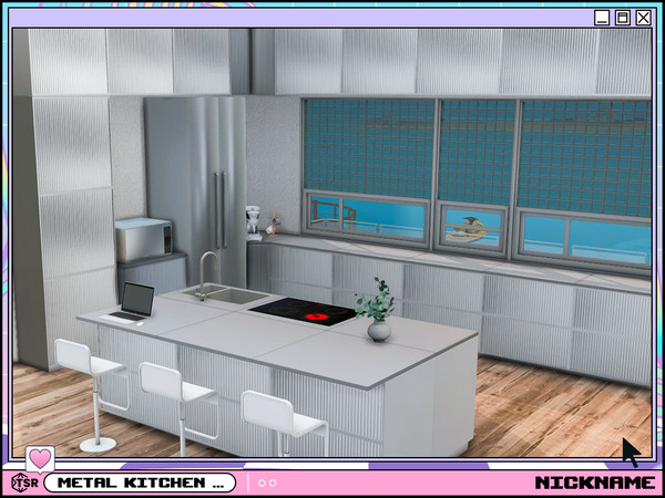 Sims 4 — metal kitchen set by NICKNAME_sims4 — 7 package files. metal kitchen set_counter metal kitchen set_island metal