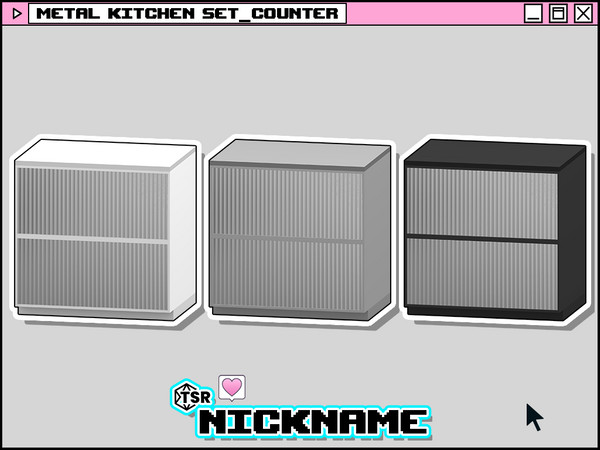 Sims 4 — metal kitchen set_counter by NICKNAME_sims4 — metal kitchen set 7 package files. metal kitchen set_counter metal