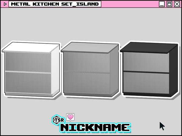Sims 4 — metal kitchen set_island by NICKNAME_sims4 — metal kitchen set 7 package files. metal kitchen set_counter metal
