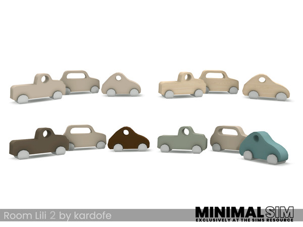 Sims 4 — MinimalSIM_kardofe_Room Lili_Toy cars by kardofe — Toy carriages, decorative, in four colour options