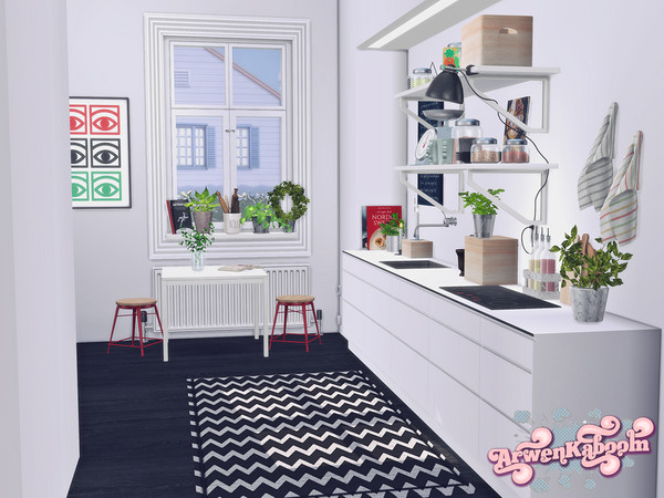 Sims 4 — Kitchen Farina by ArwenKaboom — Scandinavian inspired kitchen Farina in neutral and soft colors. It will consist