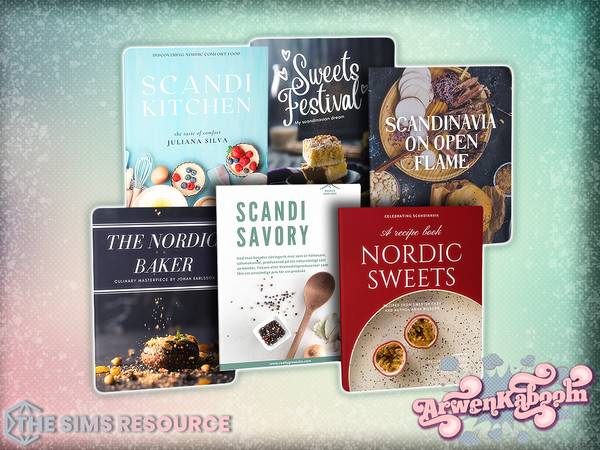Sims 4 — Farina - Cook Book by ArwenKaboom — Base game object in multiple recolors. Find all objects by searching