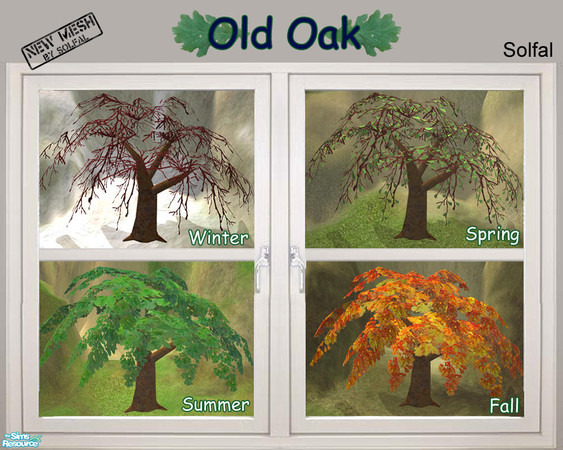 Sims 2 — Old Oak by solfal — A new tree for you gardens. One for each season