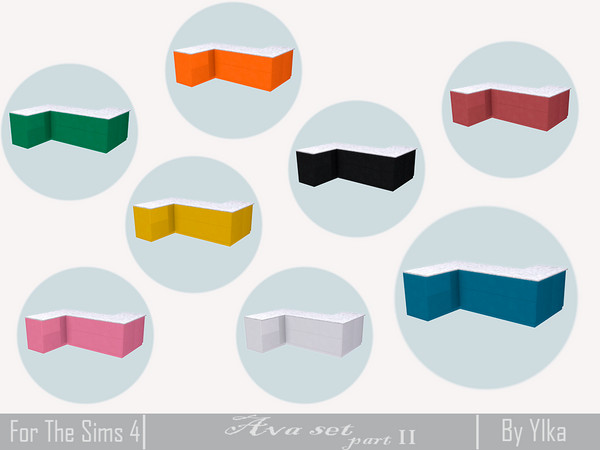 Sims 4 — [SJB] Ava set part II Kitchen - Counter II by Ylka by Ylka — Has 8 colors. You can see all the colors in the