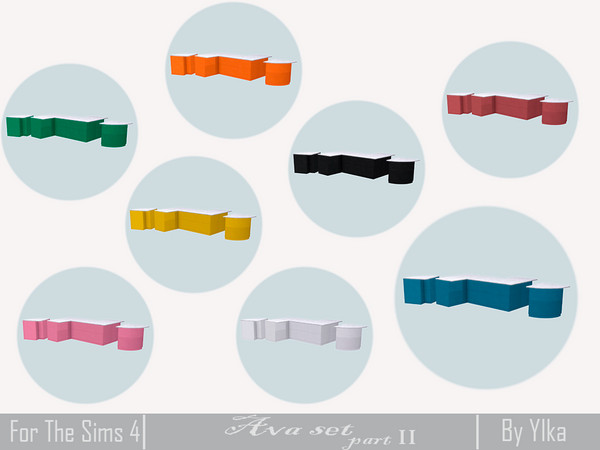 Sims 4 — [SJB] Ava set part II Kitchen - Island Counter II by Ylka by Ylka — Has 8 colors. You can see all the colors in
