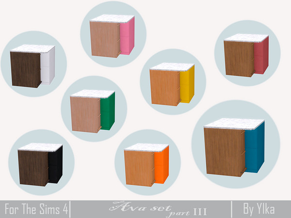 Sims 4 — [SJB] Ava set part III Kitchen - Island Counter III by Ylka by Ylka — Has 8 colors. You can see all the colors