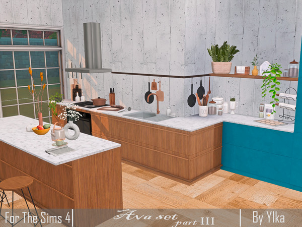 Sims 4 — Ava set part III by Ylka — This is the second part of the set for your kitchen. This set includes: 1) Counter -