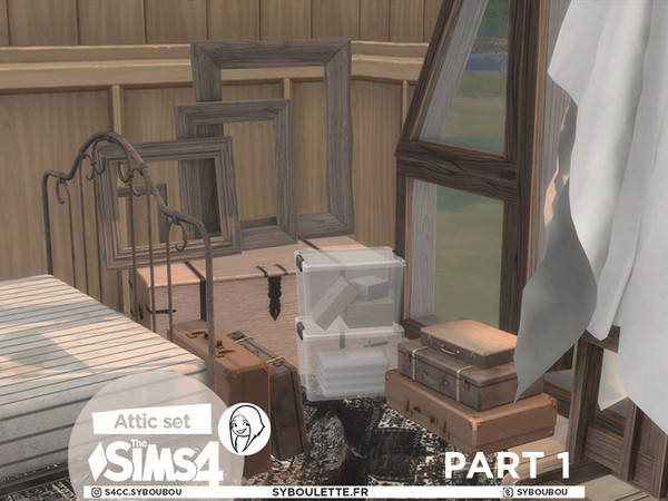 Sims 4 — Patreon release - Attic set part 1 by Syboubou — This is a set to create an attic in your game. It contains some