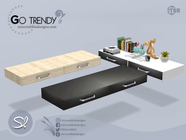 Sims 4 — Go Trendy Desk by SIMcredible! — by SIMcredibledesigns.com available exclusively at TSR 4 colors variations