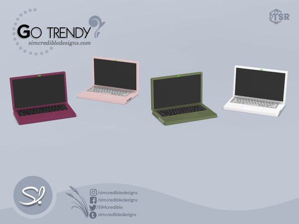 Sims 4 — Go Trendy Laptop by SIMcredible! — by SIMcredibledesigns.com available exclusively at TSR 9 colors variations