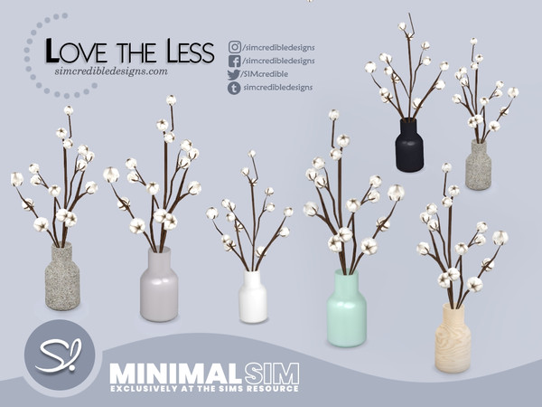 Sims 4 — MinimalSIM Love the Less Cotton Potted by SIMcredible! — by SIMcredibledesigns.com available exclusively at TSR