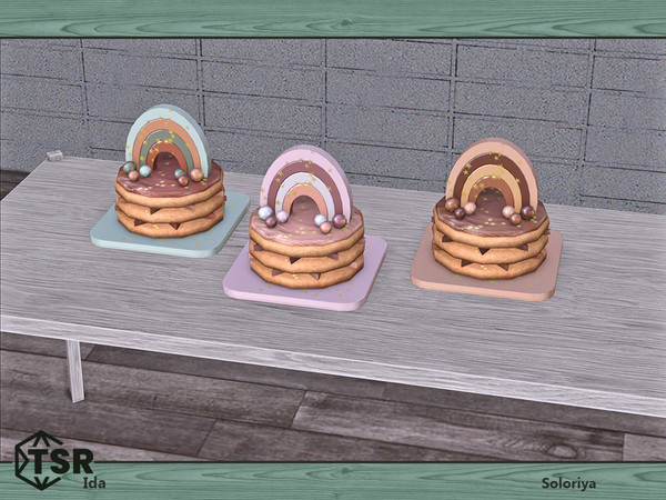 Sims 4 — Ida. Cake, v1 by soloriya — Decorative cake. Part of Ida set. 3 color variations. Category: Decorative -