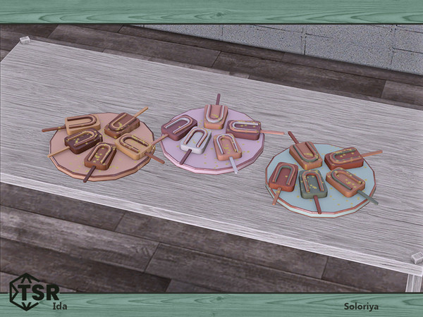 Sims 4 — Ida. Candies by soloriya — Decorative candies on a round tray. Part of Ida set. 3 color variations. Category: