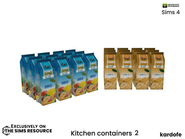 Sims 4 — kardofe_Kitchen containers_Juices by kardofe — Set of juice containers, decorative, in two colour options