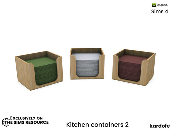 Sims 4 — kardofe_Kitchen containers_Napkin ring by kardofe — Wooden napkin box, decorative, in three colour options