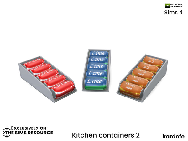 Sims 4 — kardofe_Kitchen containers_Soda cans by kardofe — Box with soda cans, decorative, in three colour options