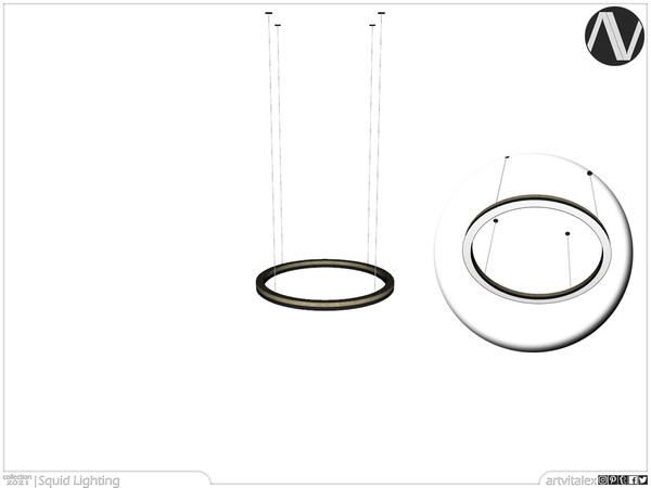 Sims 3 — Squid Ceiling Lamp Circle Medium by ArtVitalex — Lighting Collection | All rights reserved | Belong to 2022