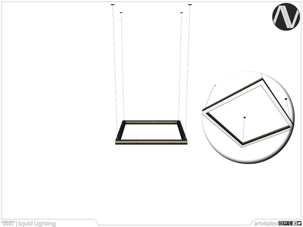 Sims 3 — Squid Ceiling Lamp Rectangle Medium by ArtVitalex — Lighting Collection | All rights reserved | Belong to 2022