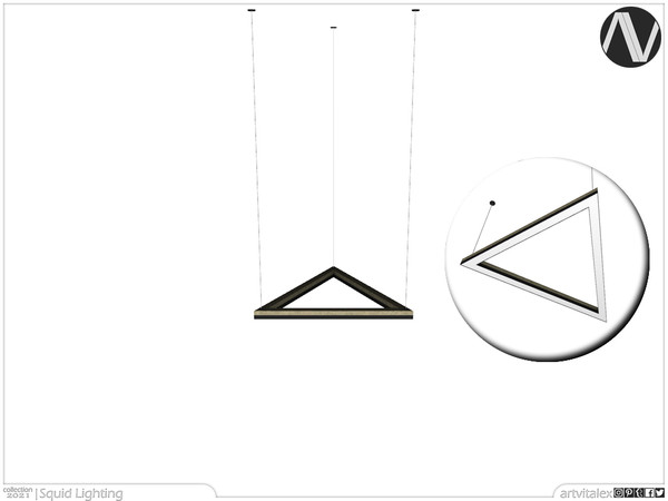 Sims 3 — Squid Ceiling Lamp Triangle Medium by ArtVitalex — Lighting Collection | All rights reserved | Belong to 2022